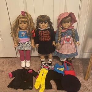 American Girl Doll Kirsten Molly Courtney Lot
